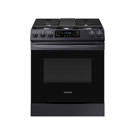 Samsung 30-inch Slide-In Gas Convection Range with 6.0 cu. ft. Capacity and Ready2Fit NX60T8311SG